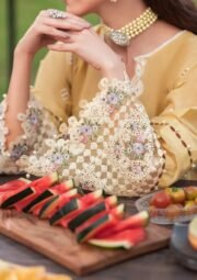 Zoya - Luxury Dhanak 3PC Chikenkari Heavy Embroidered Suit - Image 3