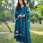 Basma - Luxury Dhanak 3PC Chikenkari Heavy Embroidered Suit