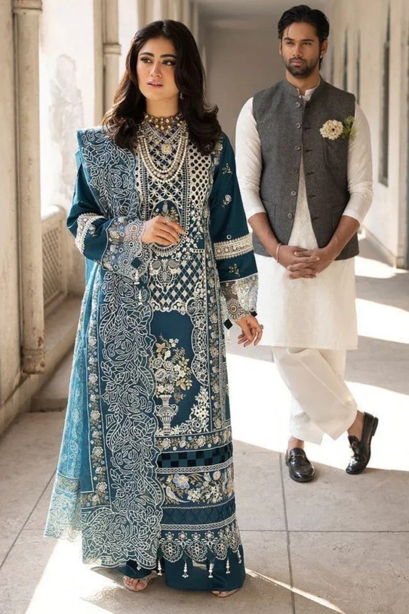 Mahnur – Luxury Dhanak 3 PCS Chickenkari Embroidered