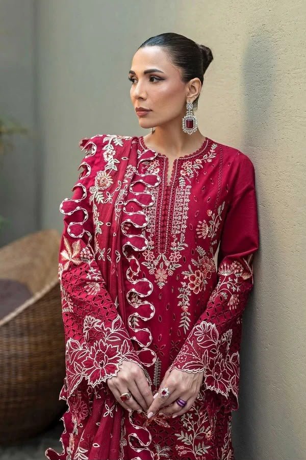 WhatsApp Image 2026-09-21 at 2.54.43 AM (2) Ismera- Luxury 3PC Chikenkari Heavy Embroidered Suit | ZF-105 Zaroon Luxe '26 - Image 1